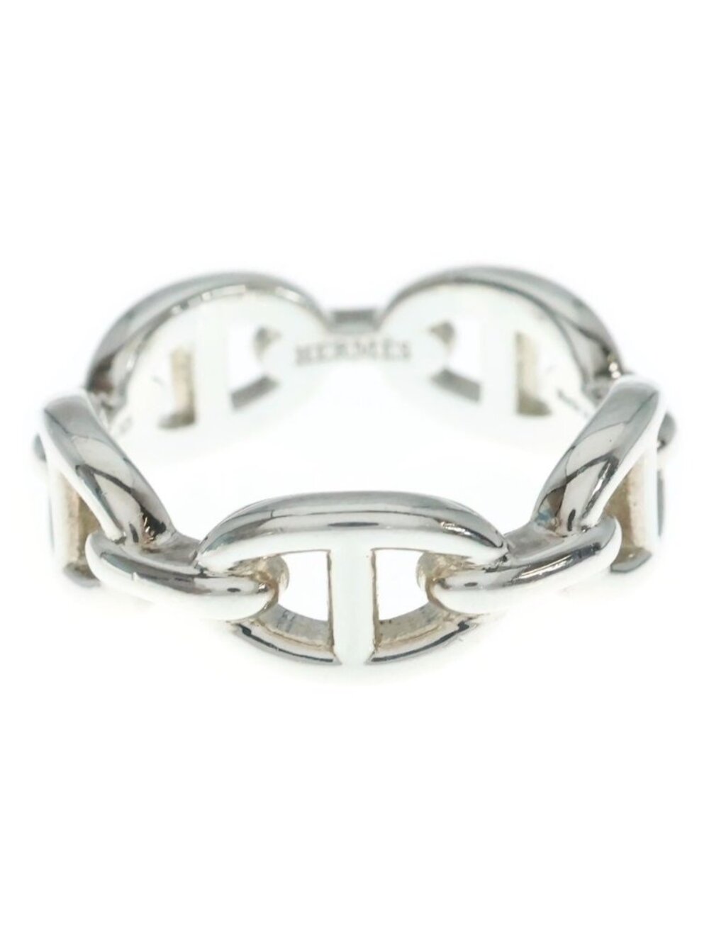 Hermes Chaine D'ancre Enchainee PM Ring 57 Silver